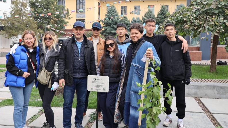 107 new trees. Two companies. One sustainable future. Satbayev University is getting greener!