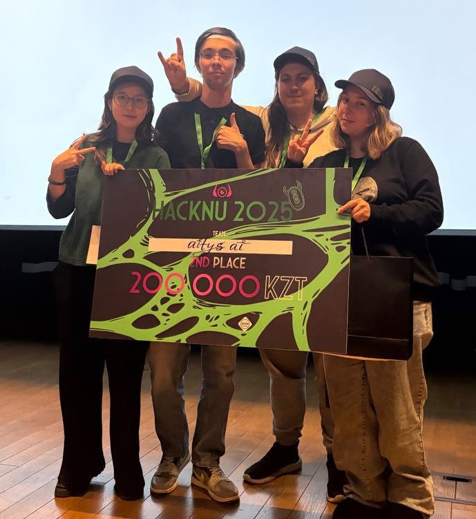 Сәтбаев университетінің командасы HackNU 2025 хакатонында Aitys.ai жобасымен 2-орын иеленді